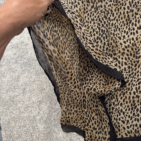 Talbots Leopard Print Kimono Top S SIlk Boho Chic Mob Wife Classic Resort Layer - Picture 8 of 8